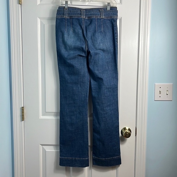 Anthropologie Pilcro Boho 90s Straight Leg High Waist Tie Front Jeans - Picture 2 of 13